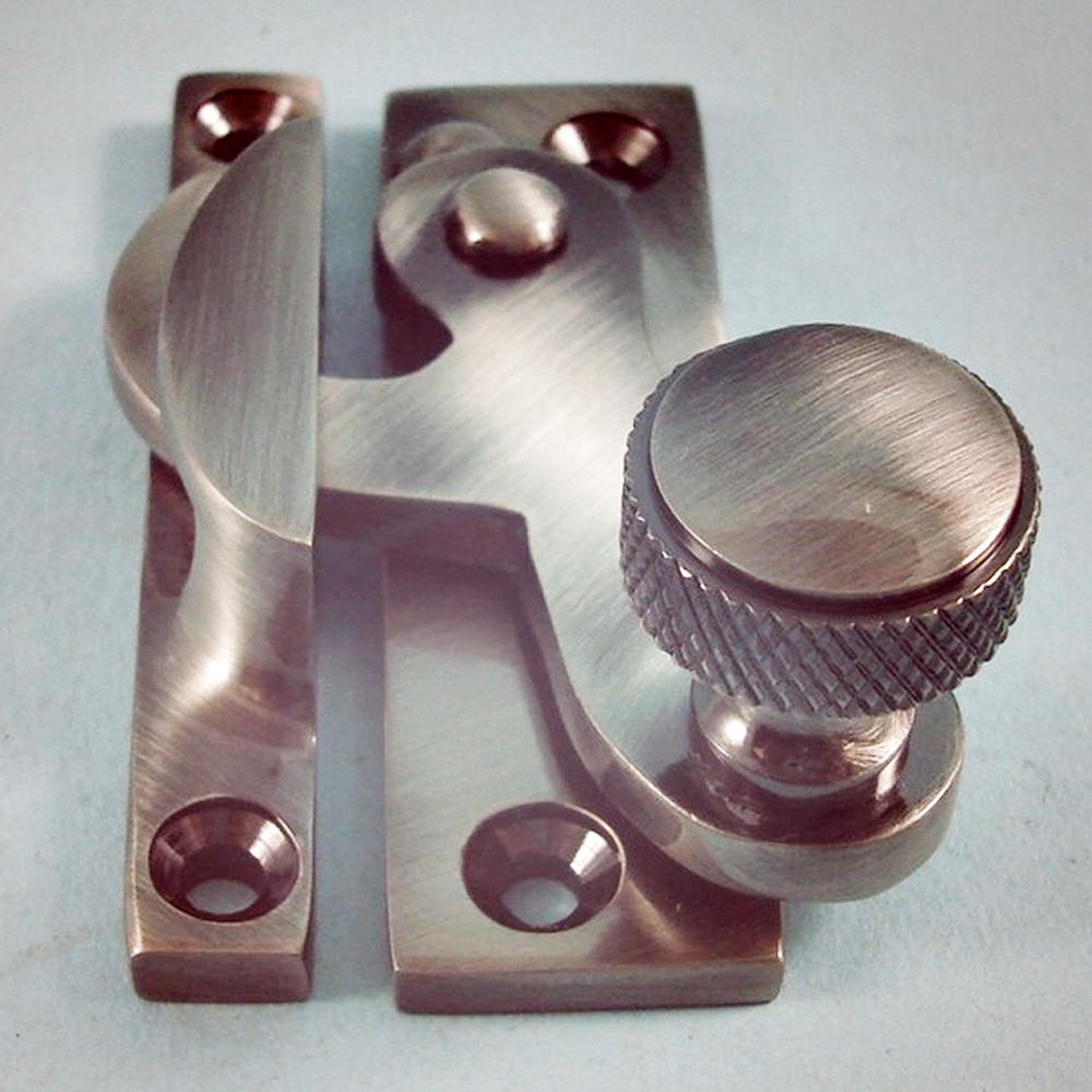 THD079/AN • Non-Locking • Antique Nickel • Clo Knurled Knob Sash Fastener